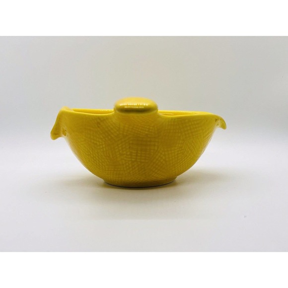Vtg 1950's MCM Cardinal China Co USA Art Pottery Yellow Lemon Shaped Pourer - Picture 6 of 10